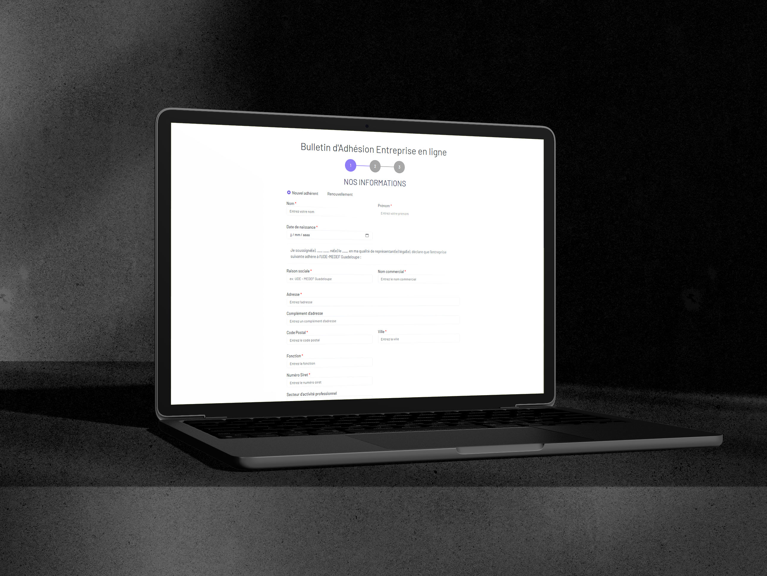 Illustration du projet Bulletin d'Adhésion Entreprise en ligne