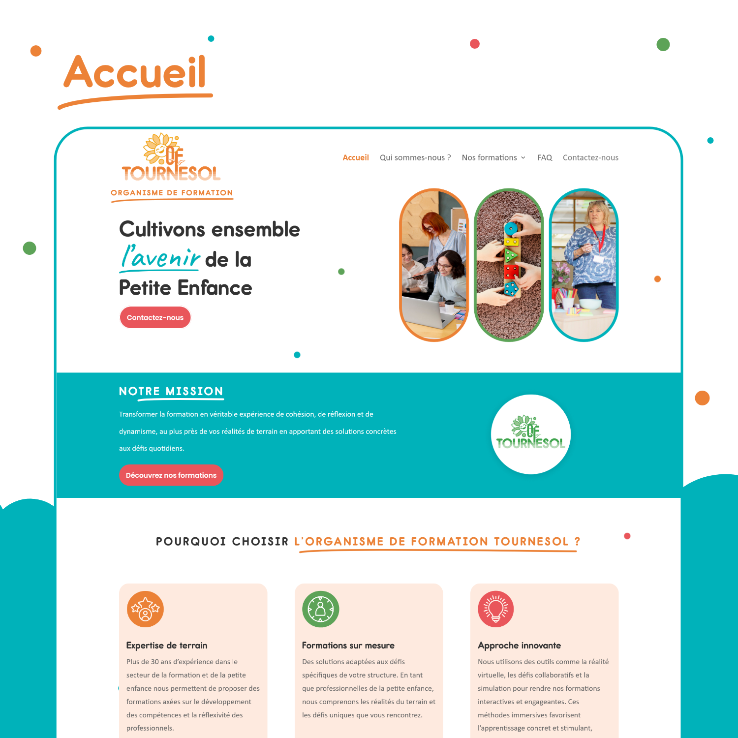 Illustration du projet OF Tournesol – Webdesign