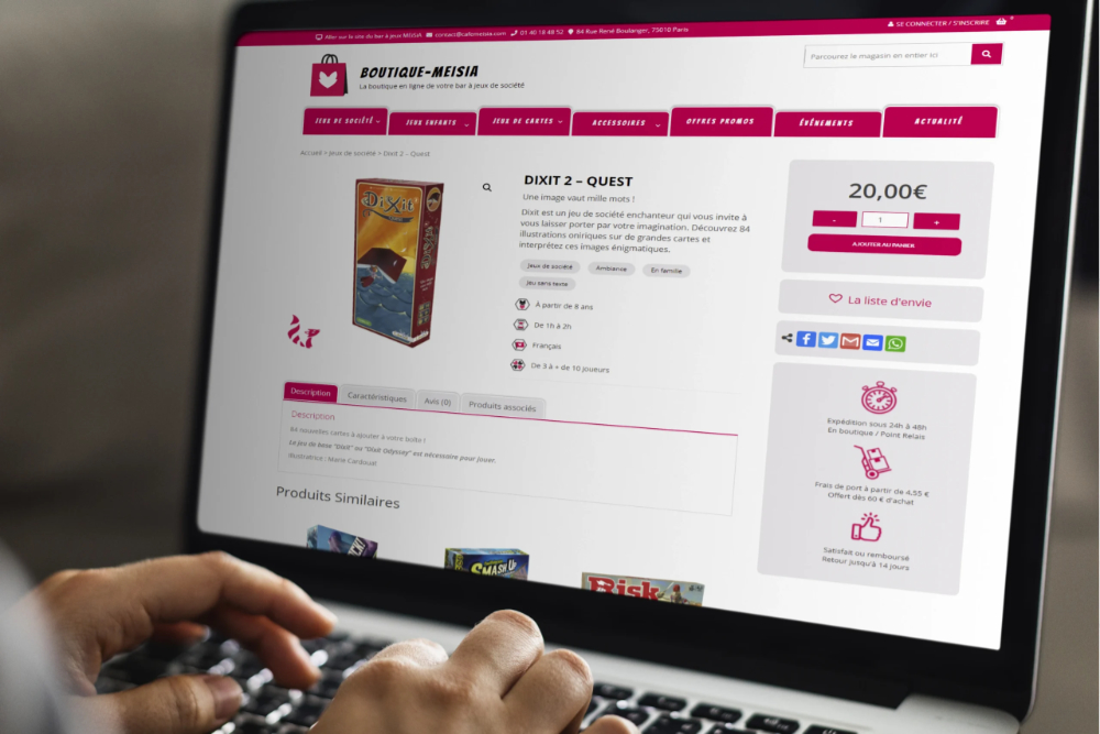 Illustration du projet Création de sites vitrines et e-commerce pour le Café Meisia