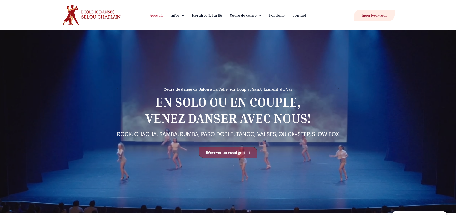 Illustration du projet Site internet pour une école de danse de salon