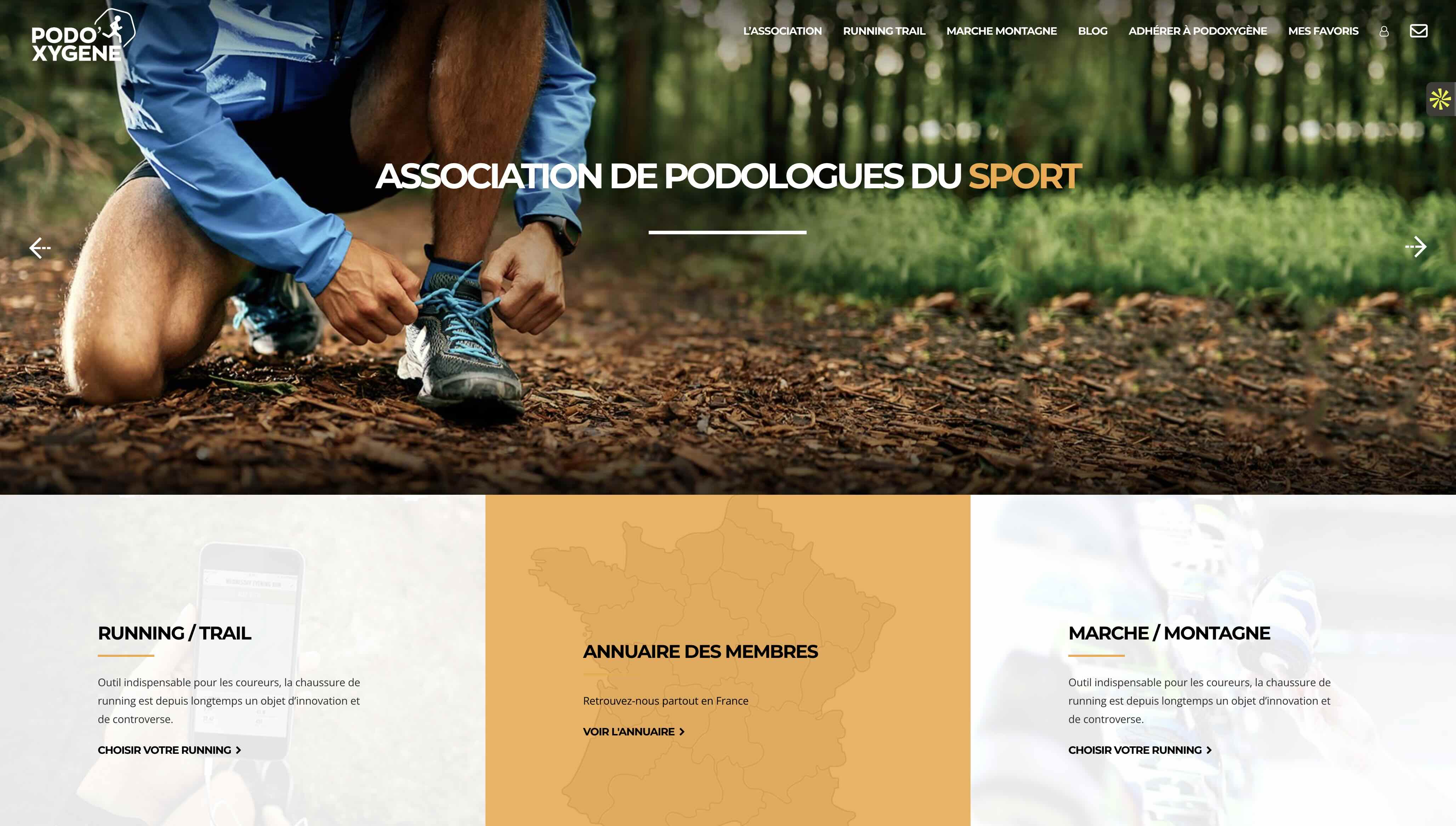 Illustration du projet Site internet pour l'Association de Podologues du sport