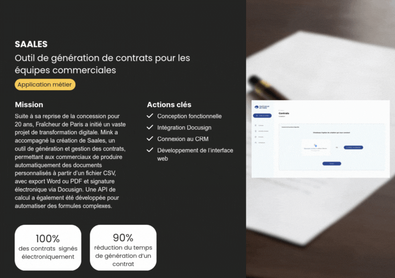Illustration du projet Saales, l’outil de création et de gestion de contrats