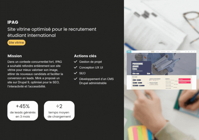 Illustration du projet Une image de marque claire et percutante pour l’IPAG Business School