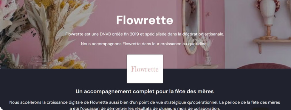 Illustration du projet Accompagnement digital 360 pour Flowrette