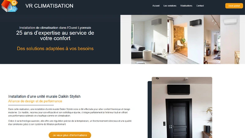 Illustration du projet Création site internet pour une entreprise spécialisée en climatisation