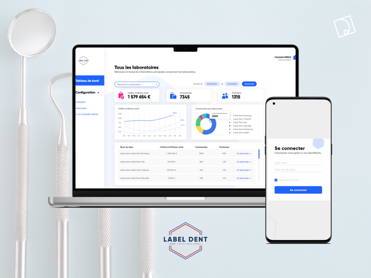 Illustration du projet Label dent, un outil de suivi des commandes de prothèses dentaires