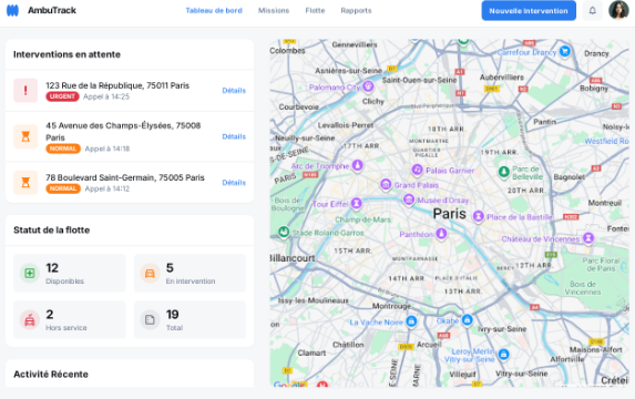 Illustration du projet Création d’une application web sur mesure pour gérer les opérations de transport médical