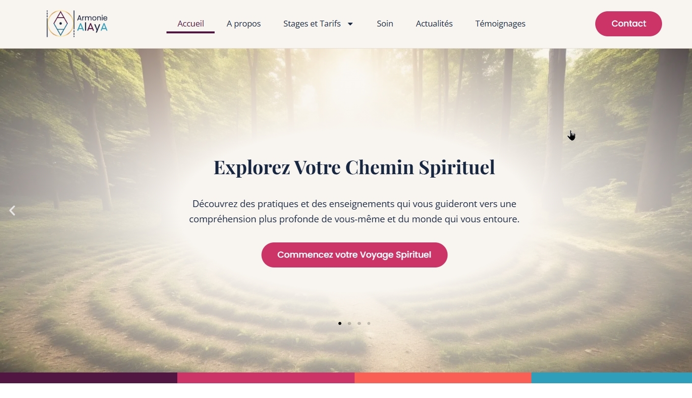 Illustration du projet Site internet de Armonie ALAYA : identité digitale et planning de stages