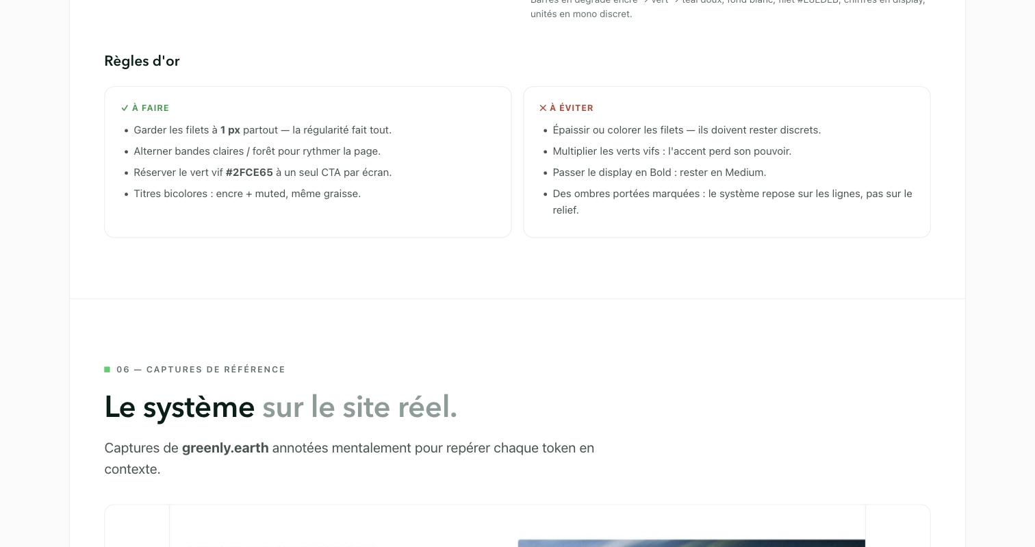 Section Règles d'or : les à-faire et à-éviter du brand book