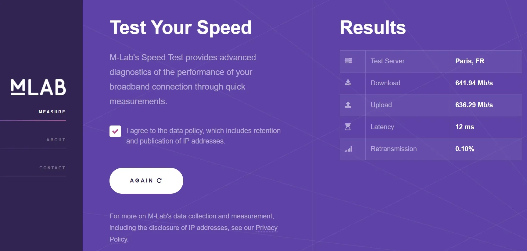 Speed Test Measurement Lab